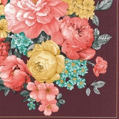 Χαρτοπετσέτες για ντεκουπάζ Bunch of Flowers Dark Claret - 1 τεμάχιο