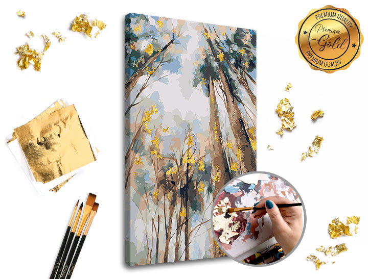 Ζωγραφική με αριθμούς PREMIUM GOLD - Ανάμεσα στα δέντρα