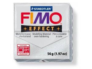 Παστα μοντελισμου FIMO Effect θερμικα επεξεργασιμη - 56 g - μεταλλικο ασημενιο
