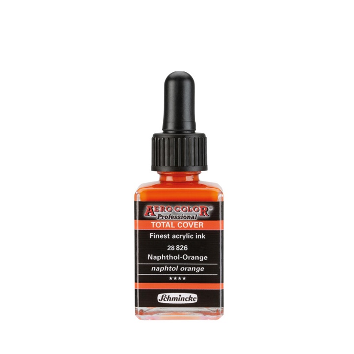 Ακρυλικό μελάνι Schmincke AERO COLOR Professional Total Cover 28 ml  | 826 naphtol orange