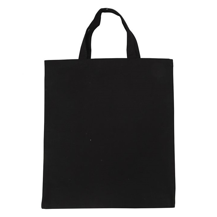 Βαμβακερή τσάντα για ψώνια μαύρη- 38 x 42 εκ