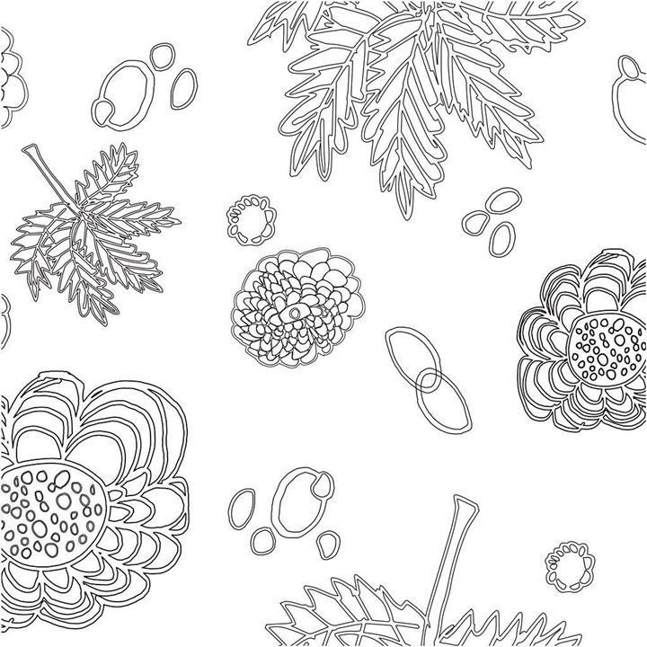 Βαμβακερό ύφασμα 100 x 140 cm | plant motif