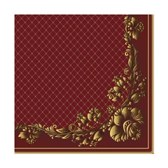 ΕΚΟ Χαρτοπετσέτες για ντεκουπάζ Gold Frame and Net on Crimson  - 1 τεμάχιο 