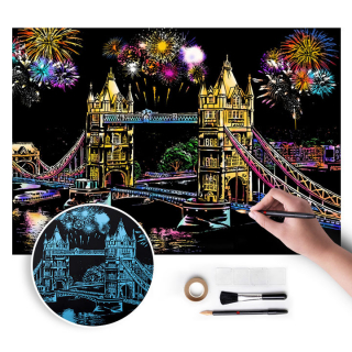 Μαγικός πίνακας ζωγραφικής με ξυστό - London - 75x52 cm