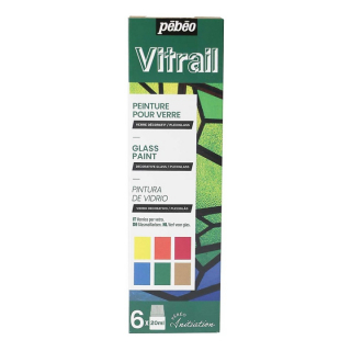 Pebeo Vitrailχρώματα για γυαλί - σετ 6 x 20 ml