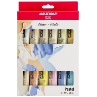 Σετ ακρυλικών χρωμάτων AMSTERDAM dream and create Pastel  12 x 20ml