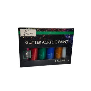 Σετ ακρυλικών χρωμάτων Nassau 6x75ml GLITTER