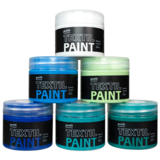 Σετ χρωμάτων για σκούρα υφάσματα Profil  Blue Lagoon 6 x 50 ml
