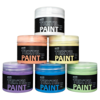 Σετ χρωμάτων για σκούρα υφάσματα Profil - Pastel Candy 6 x 50 ml