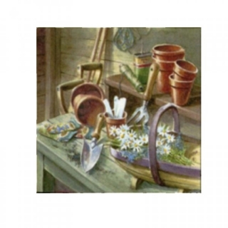 Χαροτοπετσετες για ΝΤΕΚΟΥΠΑΖ - Daisies in Garden Shed  - 1 τεμ