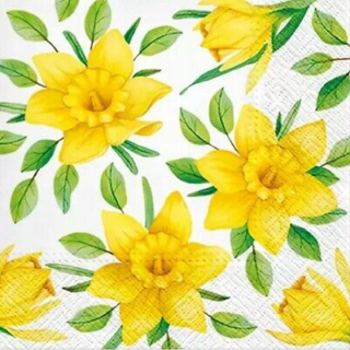 Χαροτοπετσετες για ντεκουπάζ Yellow Daffodils  - 1 τεμ