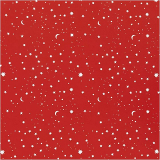 Χαρτί περιτυλίγματος | σκούρο κόκκινο Stars and moons 50 cm x 5 m