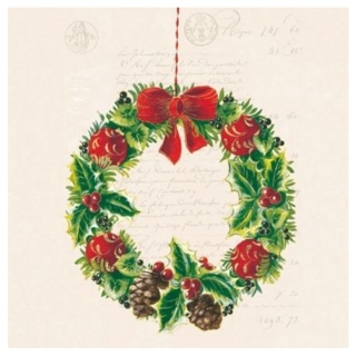 Χαρτοπετσέτες  για ντεκουπάζ  Christmas Wreath  - 1 τεμάχιο