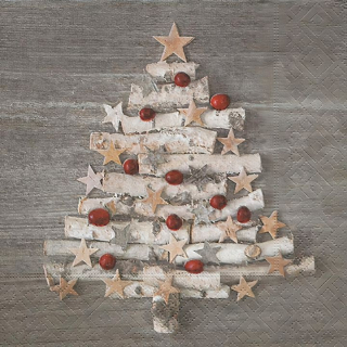 Χαρτοπετσέτες για ντεκουπάζ Φυσικό Χριστουγεννιάτικο δέντρο - 1 τμχ