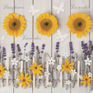 Χαρτοπετσέτες  για ντεκουπάζ Lavender and Sunflower Composition - 1 τεμάχιο