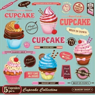 Χαρτοπετσετες για ντεκουπαζ Vintage Cupcake Poster - 1 τεμ