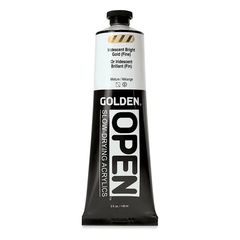 GOLDEN OPEN Ακρυλικό χρώμα αργά στεγνώνοντος ιριδίζοντος χρώματος 148 ml | 7480 Jasná Zlatá Jemná