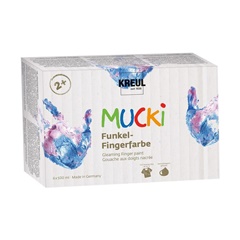 Γυαλιστερές παιδικές δακτυλομπογιές MUCKI | σετ 6 x 500 ml