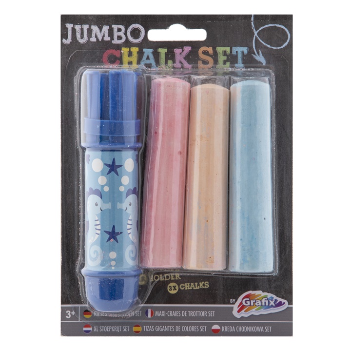Jumbo κιμωλία πεζοδρομίου με θήκη 3 τεμ. | Blue