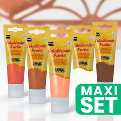 KREUL Σετ βαφής με στένσιλ - Ζεστά χρώματα