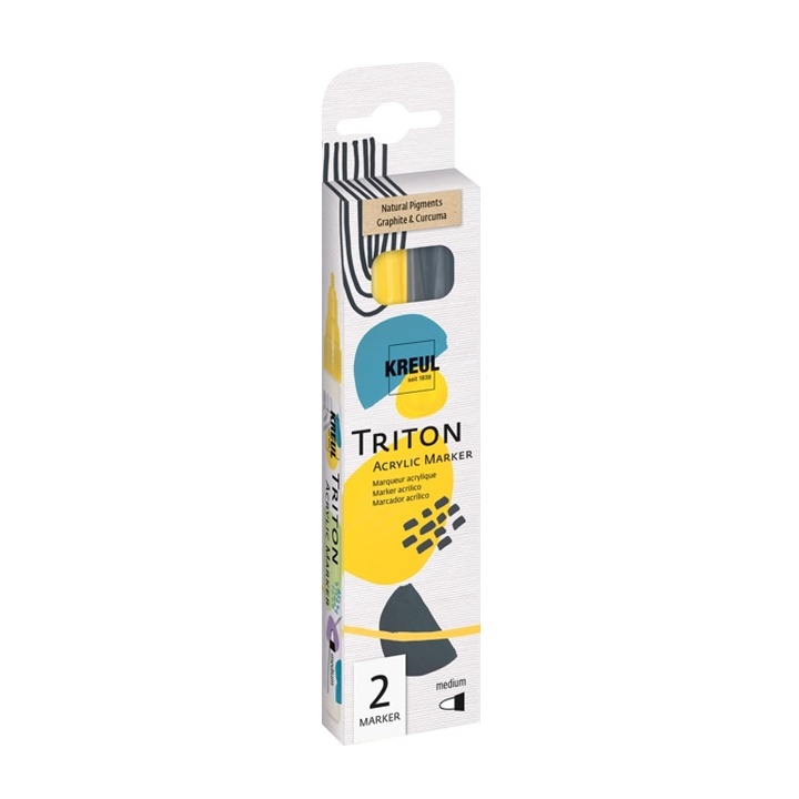 Kreul TRITON ακρυλικοί μαρκαδόροι με φυσικές χρωστικές - medium σετ 2 τεμαχίων