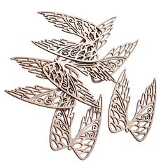 Ξύλινα φτερά 9 cm / σετ των 6 τεμαχίων