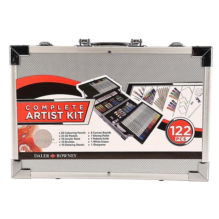 Μεγάλο σετ ζωγραφικής Daler-Rowney Complete Artist Kit - 122 τεμάχια