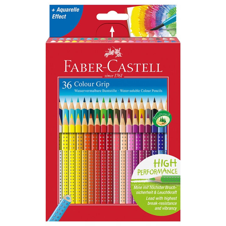 Μολύβια ακουαρέλας Faber-Castell Grip - Σετ 36 χρωμάτων