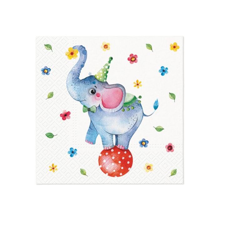 Πετσέτες ντεκουπάζ - Circus Elephant  - 1τμχ