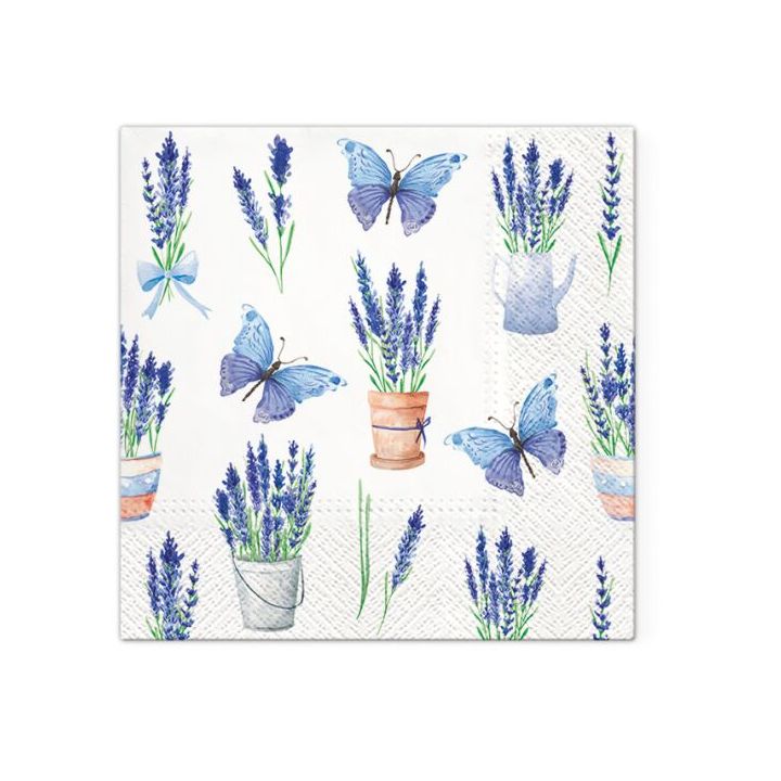 Πετσέτες ντεκουπάζ - Lavender Butterflies  - 1τμχ