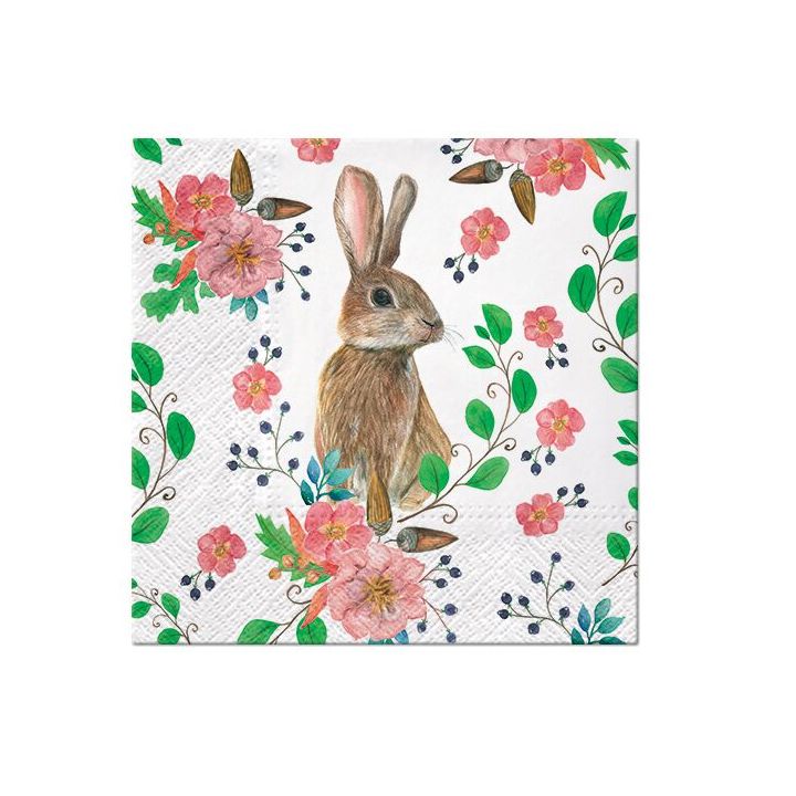 Πετσέτες ντεκουπάζ - Rabbit Berries  - 1τμχ