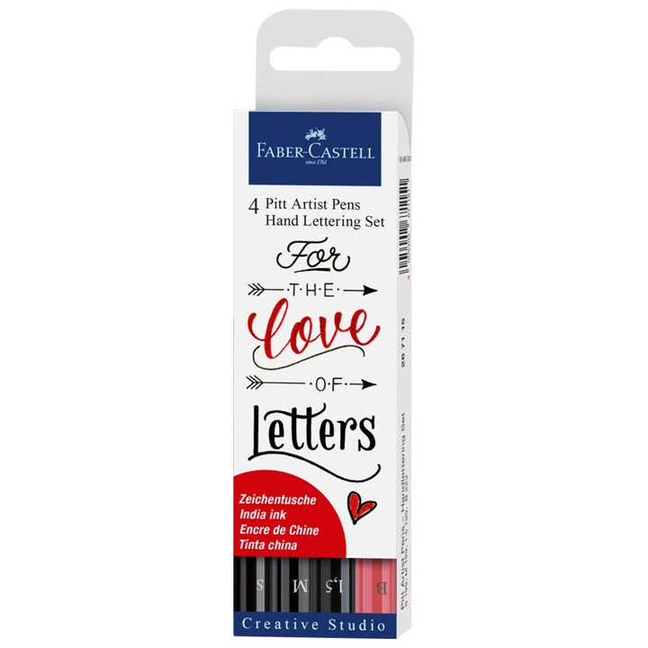 PITT Σετ μαρκαδόρων τέχνης Hand Lettering Love - 4 τμχ