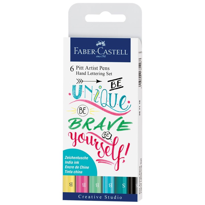PITT Σετ μαρκαδόρων τέχνης Hand Lettering Unique - 6 τμχ