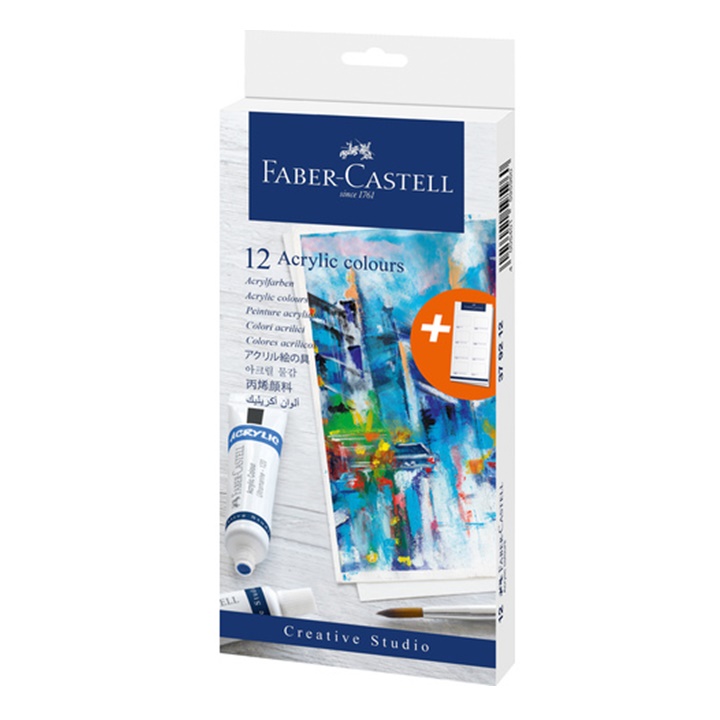 Σετ ακρυλικών χρωμάτων σε σωλήνα Faber -Castell - 12 τεμάχια
