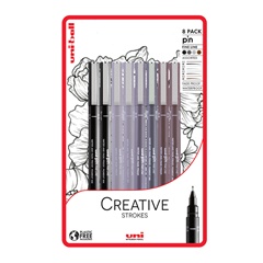 Σετ μαρκαδόρων UNI PIN fineliner Creative Strokes 8 τεμ.