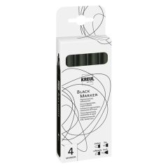 Σετ μαύρων μαρκαδόρων με διαφορετικές μύτες 4 τεμάχια