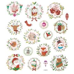 Σετ χριστουγεννιάτικων αυτοκόλλητων 18 τεμαχίων  | Χριστουγεννιάτικα στεφάνια