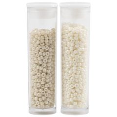 Χάντρες Rocaille 1.7 mm, σετ 2x7 g | Beige with pearl shine