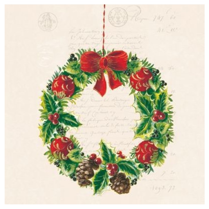Χαρτοπετσέτες  για ντεκουπάζ  Christmas Wreath  - 1 τεμάχιο