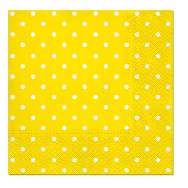 Χαρτοπετσέτες για ντεκουπάζ Coctail Yellow Dots - 1 τεμάχιο