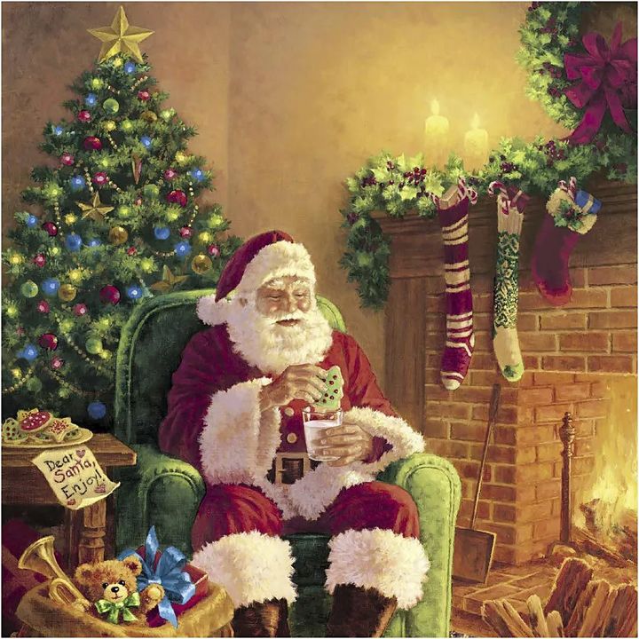 Χαρτοπετσέτες για ντεκουπάζ Santa at home